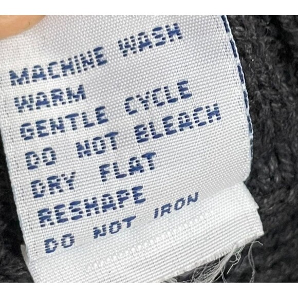 Duplex Men's L Black Sweater Ramie Pullover Cable-Knit Cosby 80s Y2K Vintage Dad - Picture 9 of 9